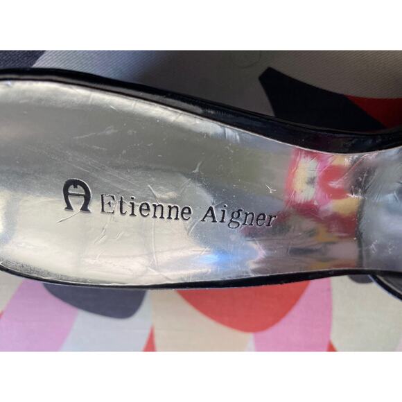 ETIENNE AIGNER Slip On Wedge Heels Nova Women’s Shoes Open Toe 9-9.5 - Picture 5 of 7